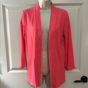 Rafaella Coral Open Front Sweater